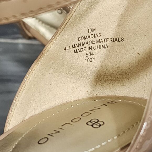 Bandolino Madia Sandals Strappy High Heel Open Toed Pumps Size 10 M Natural - Picture 8 of 12